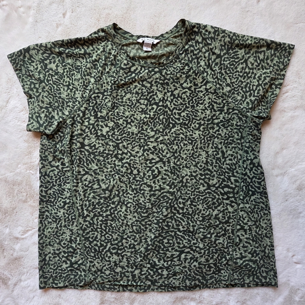 Athleta Green Leopard Print Women's Top XL